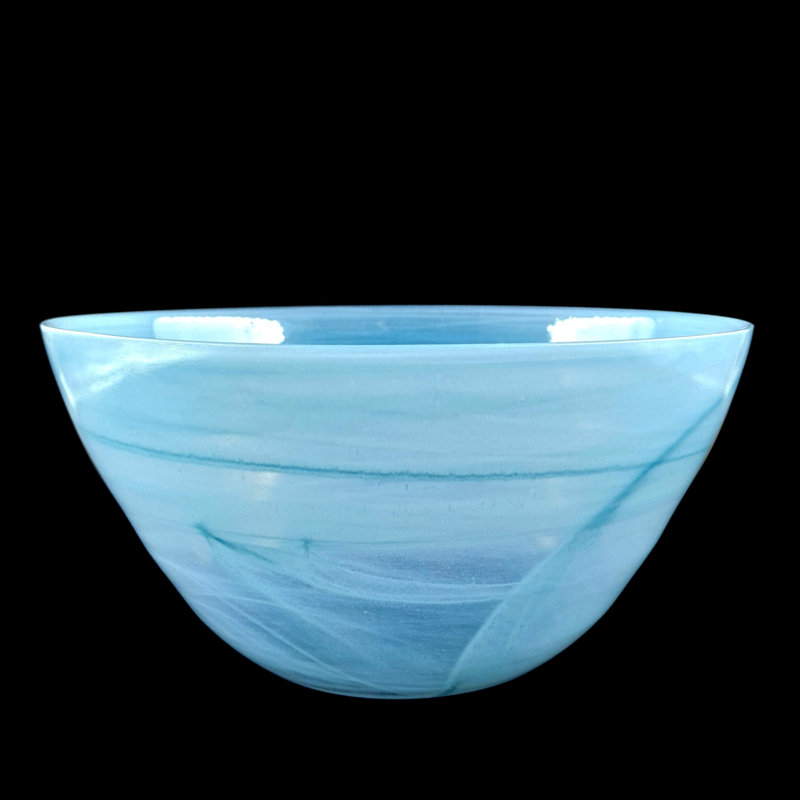 Orren Ellis Glass Serving Bowl, Turquoise, 5" H x 12" W x 12" D