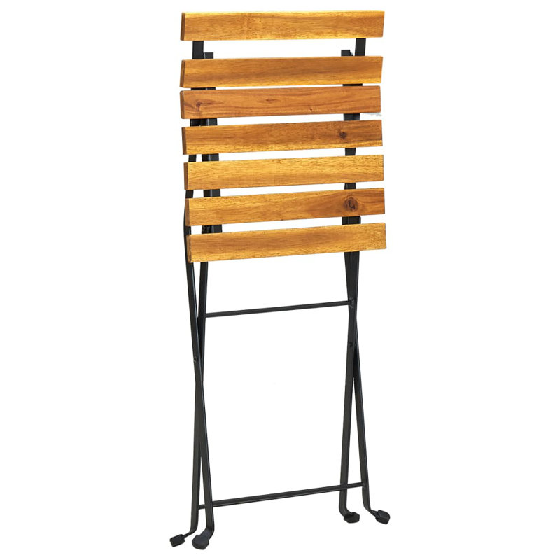 Chaise d'appoint de patio pliante en acacia