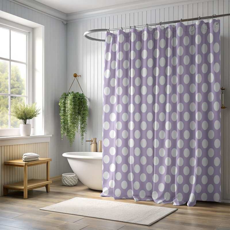 Rideau de douche Premium 1, H 74 po x l 71 po, Mauve