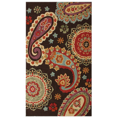 Tapis brun à motif cachemire Falynne
