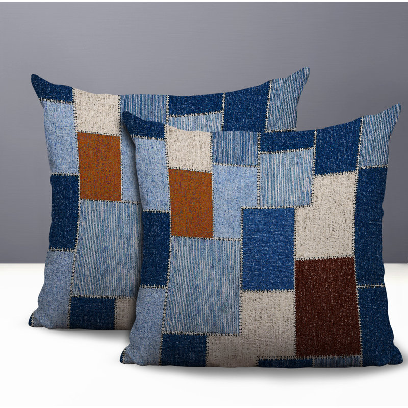 Oreiller réversible intérieur / extérieur Kazie, 18x18, Brown