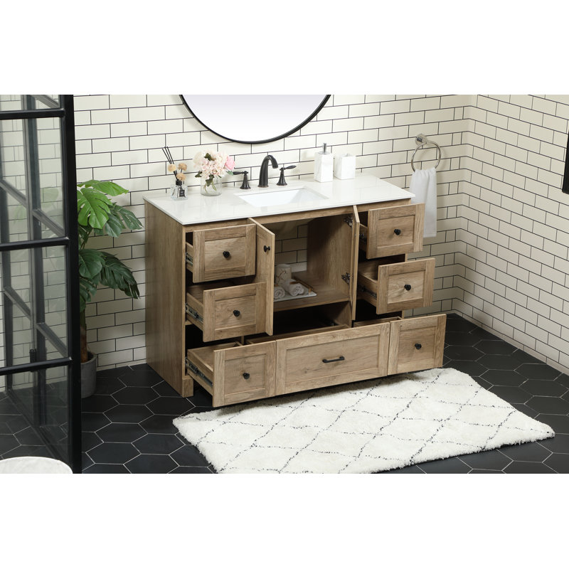 Ensemble de meuble-lavabo simple 48 po Soma, Chêne naturel