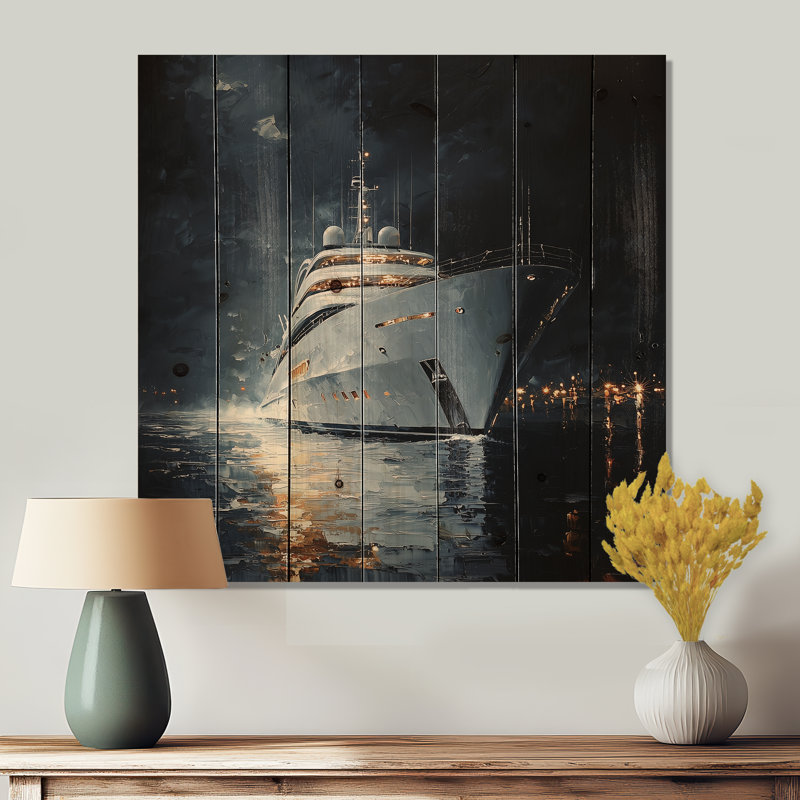 Yacht Boat Success Energy III - Décoration murale bateau en bois - sur bois de pin naturel, H 25 po x l 25 po x P 0,78 po