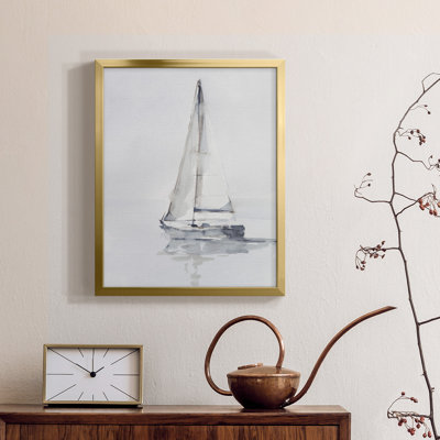 Misty Harbor I - Toile encadrée de qualité supérieure - prête à être accrochée