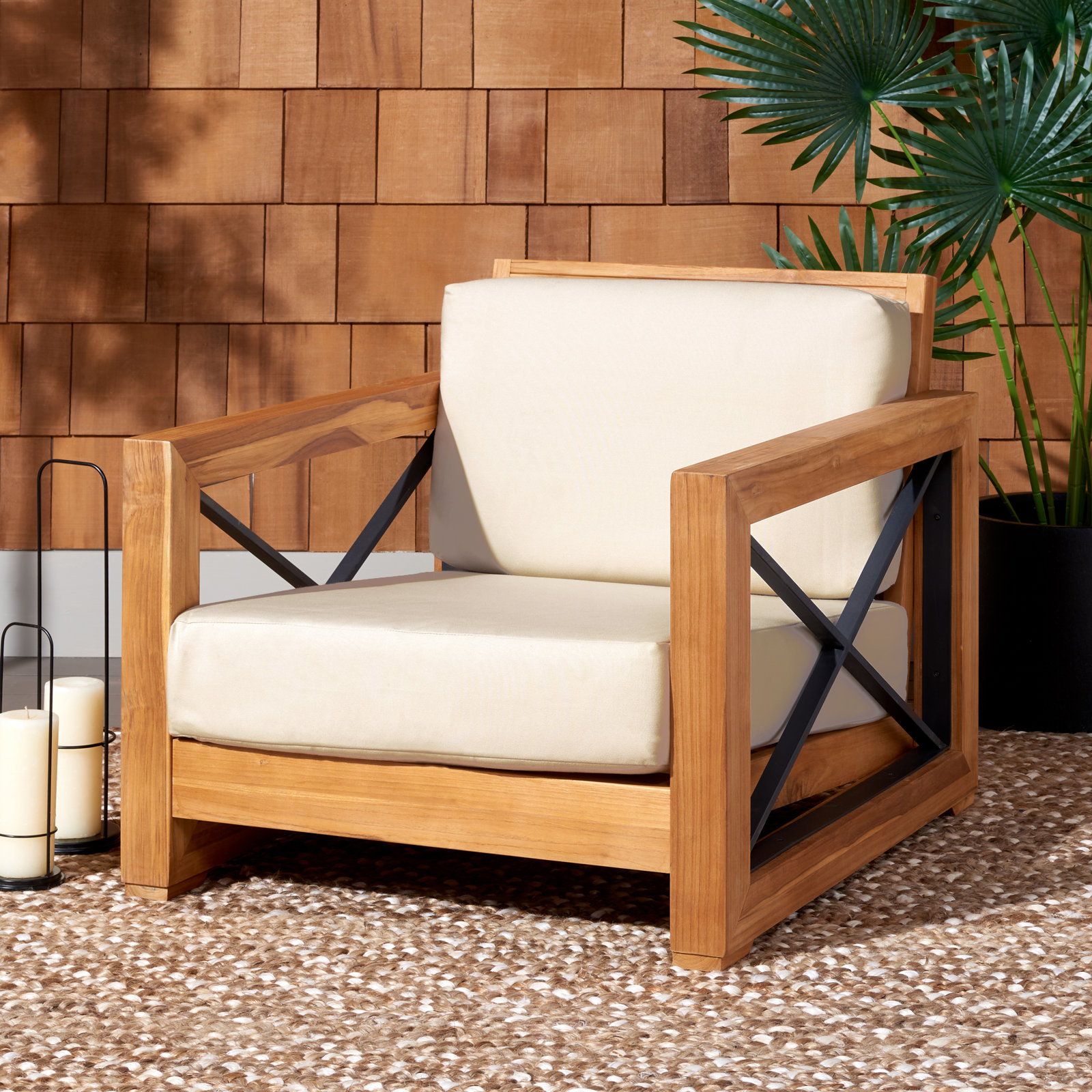 Madeira Teak 4 - Person Patio Conversation Set with Cushions