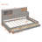 Wooden Daybed with 3 Storage Drawers, Upper Soft Board, shelf, and a set of Sockets and USB Ports-1381903911-1381903907