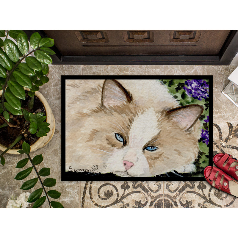 Paillasson d’intérieur anti-dérapant pour chat Swarthmore, Rectangle 1 pi 6 po x 2 pi 3 po