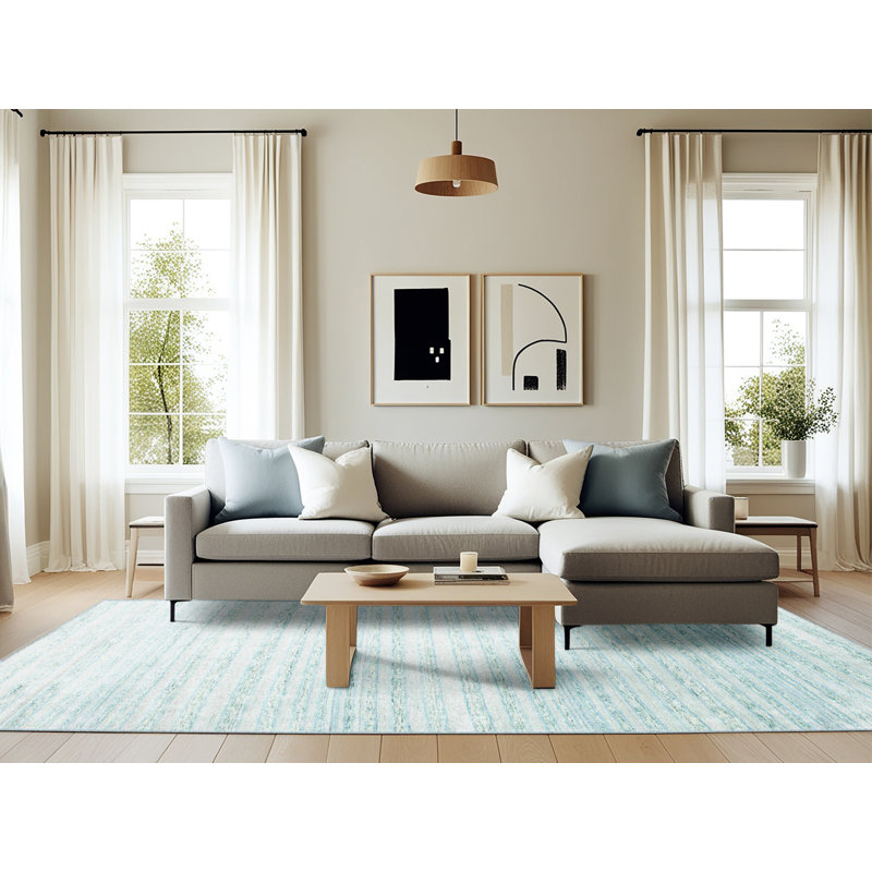 Tapis bleu ciel Palombo, Rectangle 6 pi x 9 pi