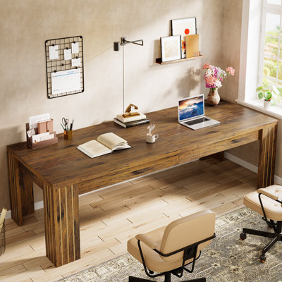 Très grand bureau 78,7 pouces pour 2 personnes, grande table d'ordinateur pour deux personnes, double poste de travail pour le bureau personnel