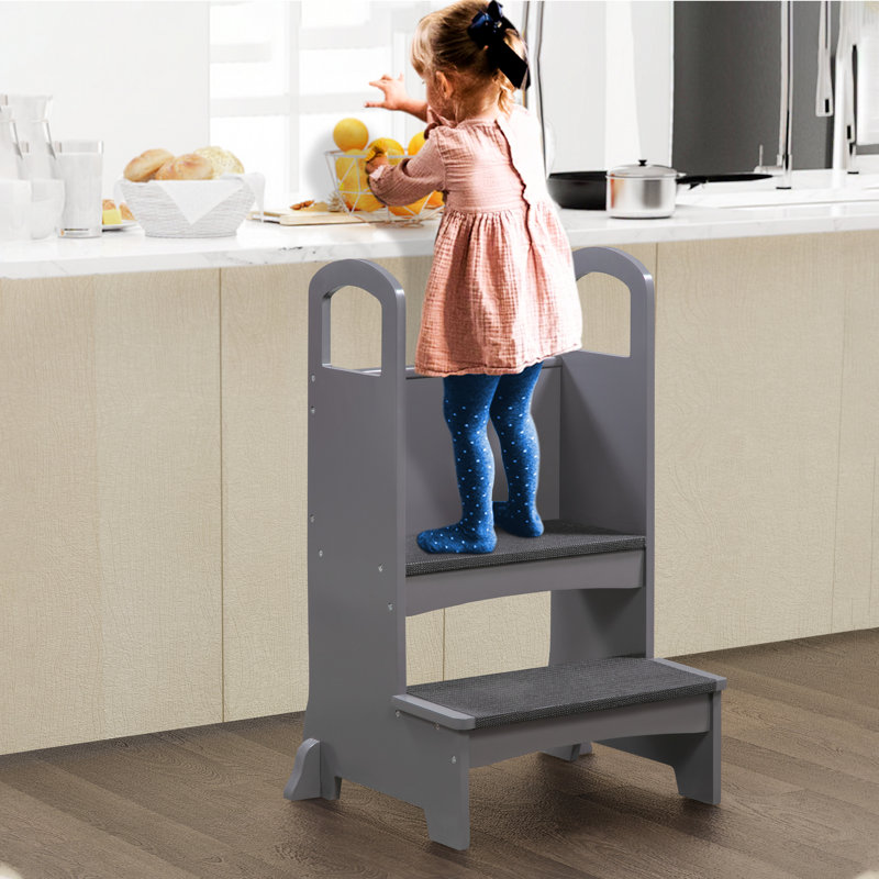 Cyenna Kids Step Stool Tabourets de cuisine pour enfants, gris