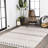 Hiiaka High-Low Modern Trellis Geometric Cream/Black Indoor/Outdoor Rug-1964402969