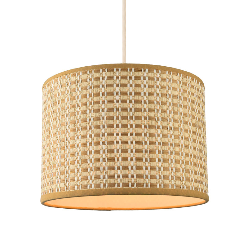 18cm H Cotton Drum Lamp Shade ( No Direct Attachment Method ) in Brown