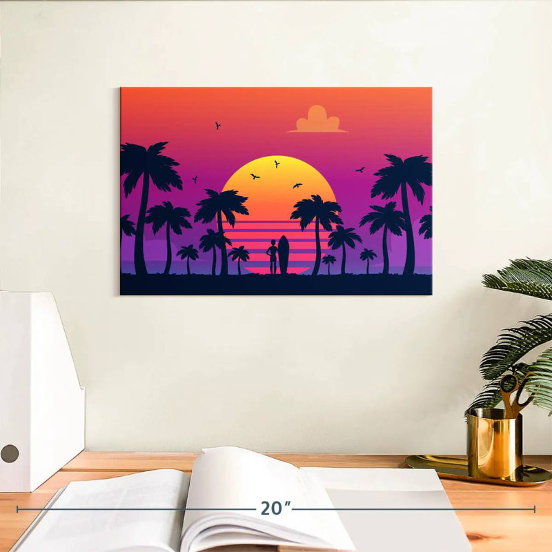 Coucher de soleil au néon Gillard, H 8 po x l 12 po