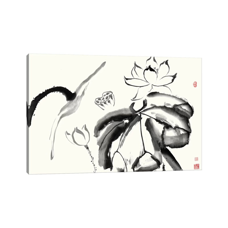 Lotus Study III 1 Piece Wrapped Canvas Painting, 101.6 cm H x 66.04 cm W x 1.91 cm D