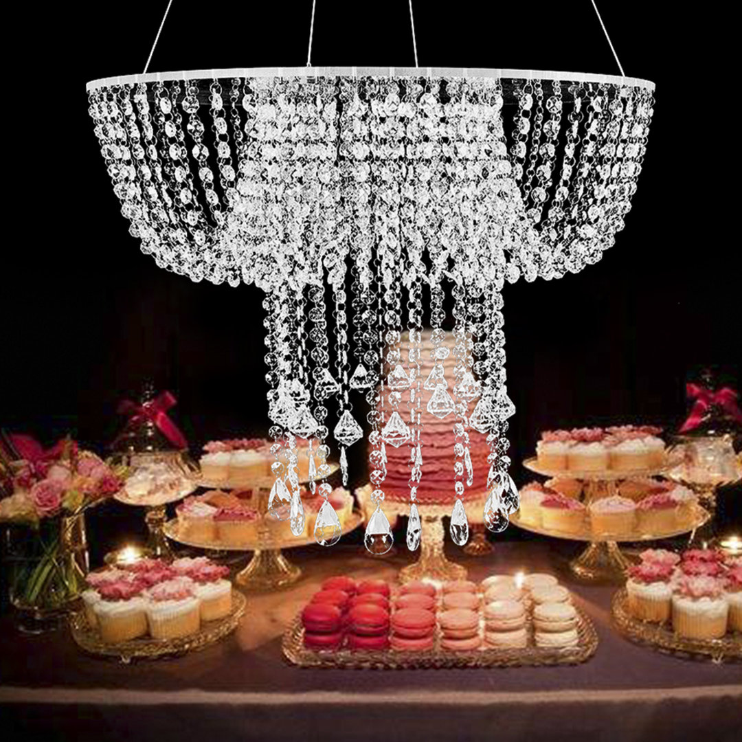 Georgietta Crystal Chandelier Hanging Cake Stand Romantic Garland Suspended Cake Stand Cake Swing Stand Dessert Display Stands For Tea Party Wedding Rosdorf Park 