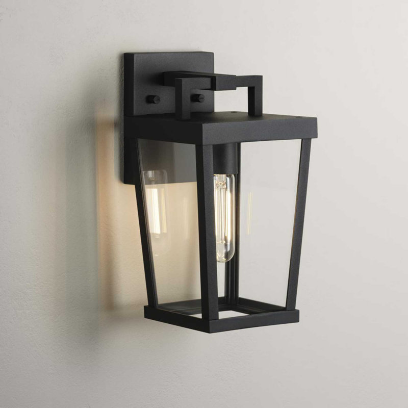 One-Light Black New Traditional Outdoor Wall Lantern, 12.62" H x 7" W x 7" D