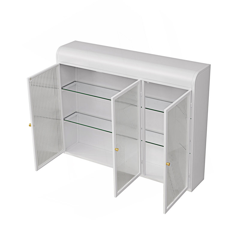 Armoire murale en verre 3 portes, Blanc