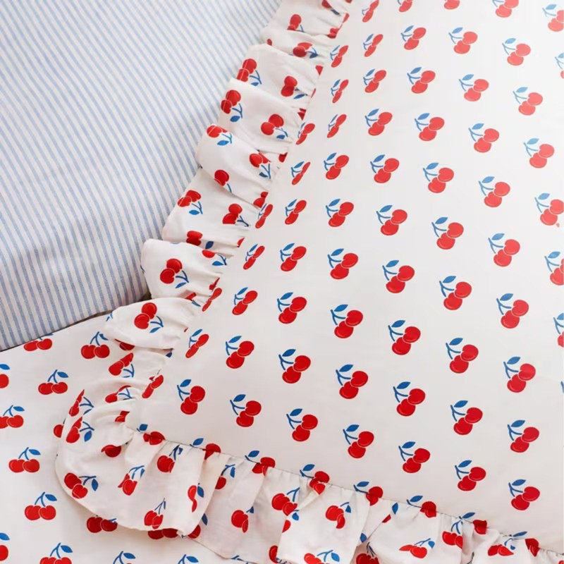 White Cherry Duvet Cover Set Reversible Bedding with Pillowcases, Double Duvet Cover + 2 Standard Pillowcases
