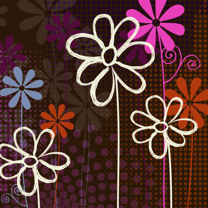 " Graphic Floral ", 36" H x 36" W  