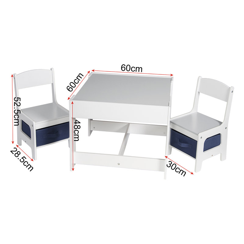 Zula Kids 3 Piece Square and Chair Set