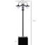 Lampadaire solaire de 74,5 po avec jardinière intégrée - Éclairage extérieur automatique à DEL, autonomie maximale de 6 heures, noir, idéal pour allées et chemins de jardin, en acier.