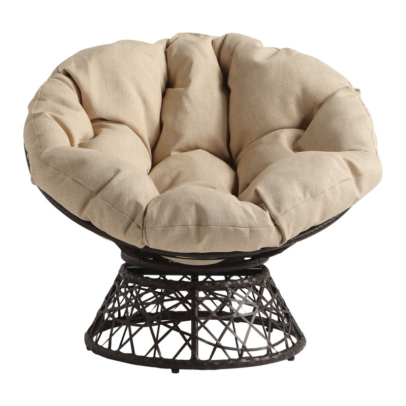 Daysi Upholstered Swivel Accent Chair, Beige 100% Polyester, Brown