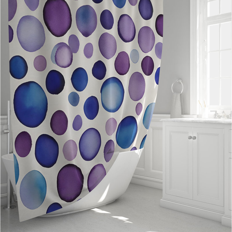 Rideau de douche à pois Saketha, H 93 po x l 70 po