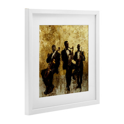 Reproduction sous verre encadrée «Golden Era Musisans» par Marta Wiley