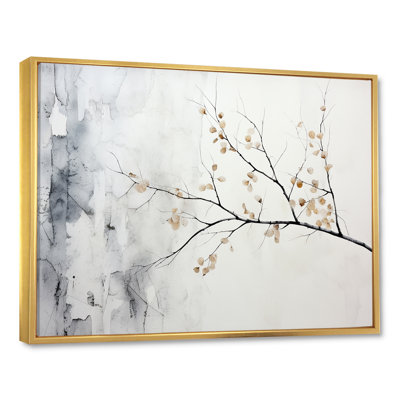 Arbre de minimalisme gris bouleau I sur toile