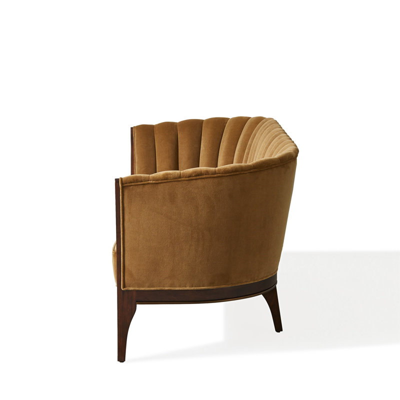 Channel Back Sofa-Toast Velvet