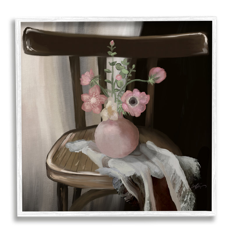 Vase Serene, H 24 po x l 24 po x P 1,5 po, Giclée encadrée blanc bord de mer
