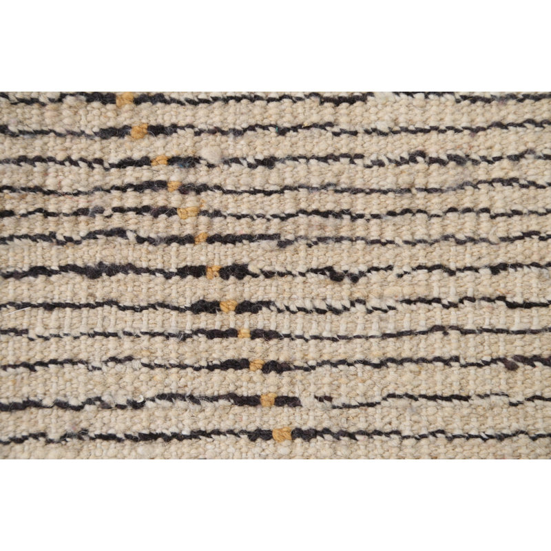 Tapis unique en laine noué à la main gris / noir nouvel âge 7 pi 8 po x 10 pi 3 po
