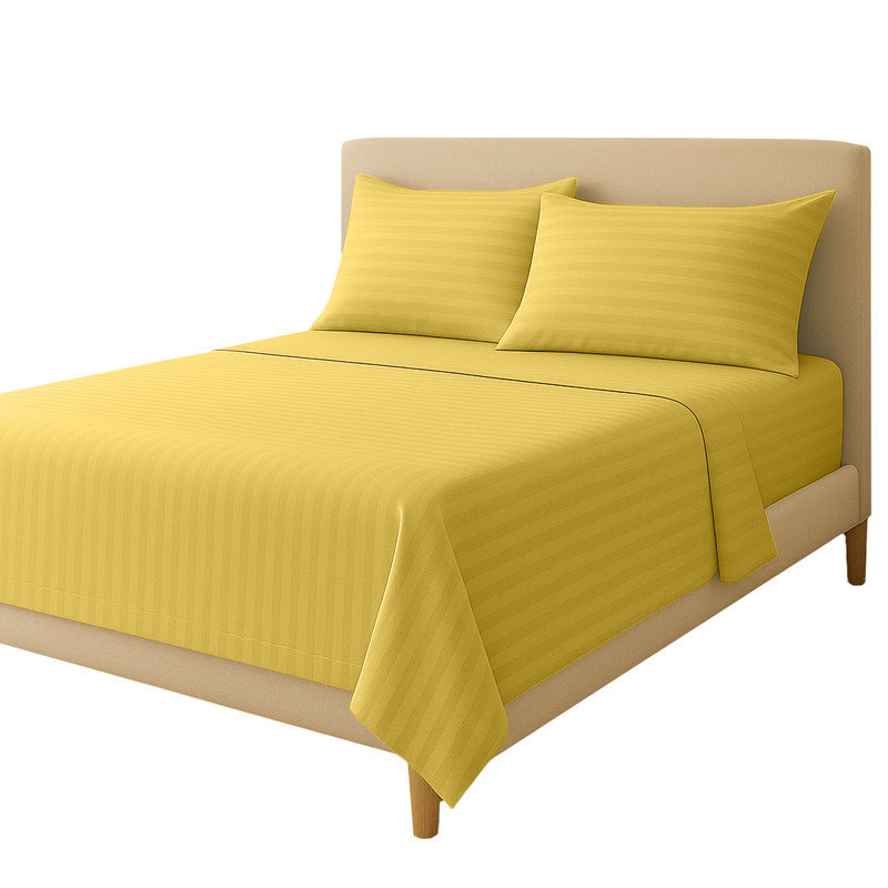 Ensemble de draps 100% coton American Home, Doré, Ensemble de draps pour lit double avec 2 taies d'o