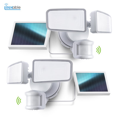 7.2-Watt LED Solar Power Battery Operated Outdoor Security Flood Light with Motion Sensor (pack of 2)