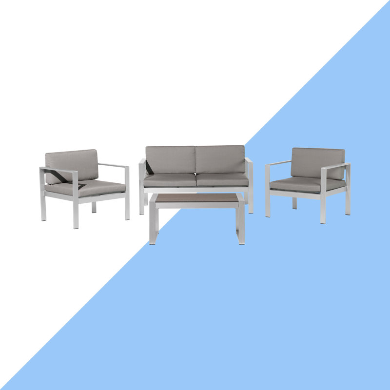 Aanisah 4 Seater Sofa Set, Dark Grey, Dark Grey