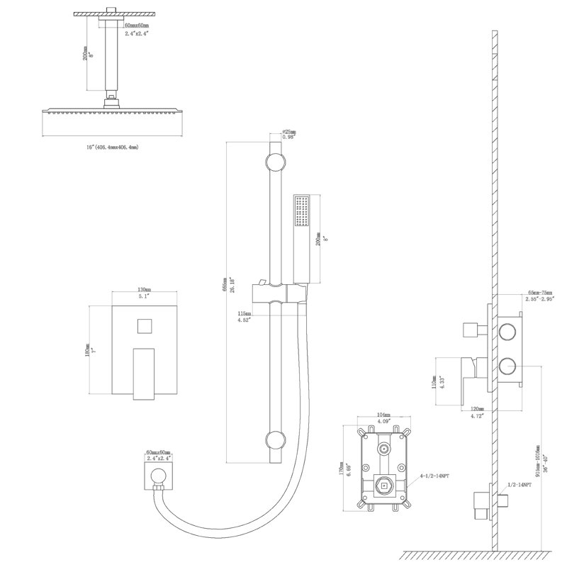 Dual Shower Head 1.8 GPM GPM, Matte Black
