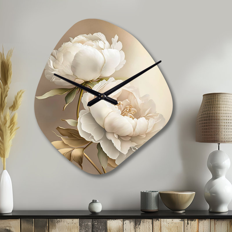 Pivoine II - horloge murale asymétrique, Petit