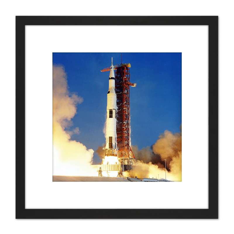 Space NASA Apollo 11 Rocket Launch Lift off 1 Piece Single Picture Frame Wall Art