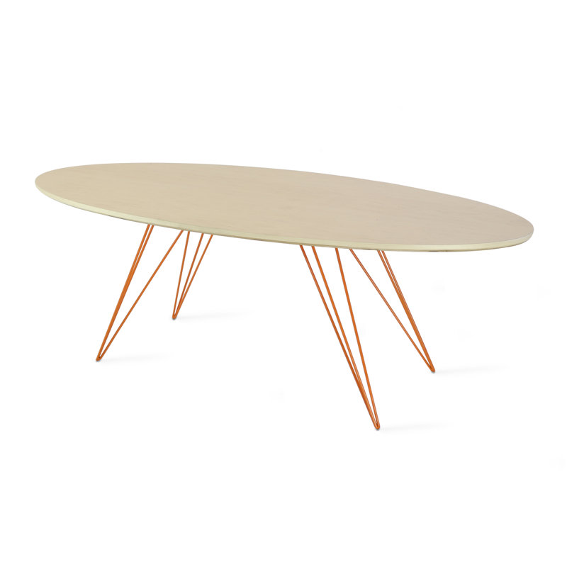 Williams Single Coffee Table, Orange, 18" H x 23" W x 54" D, Walnut