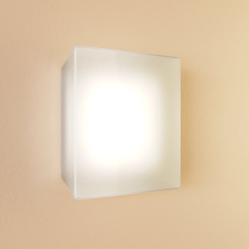Mist Aluminum LED Flush Mounted Sconce, Clear, Square