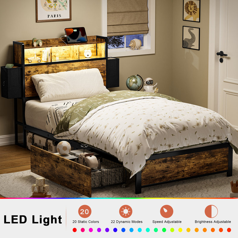 Antioch Bed, Twin, Brown