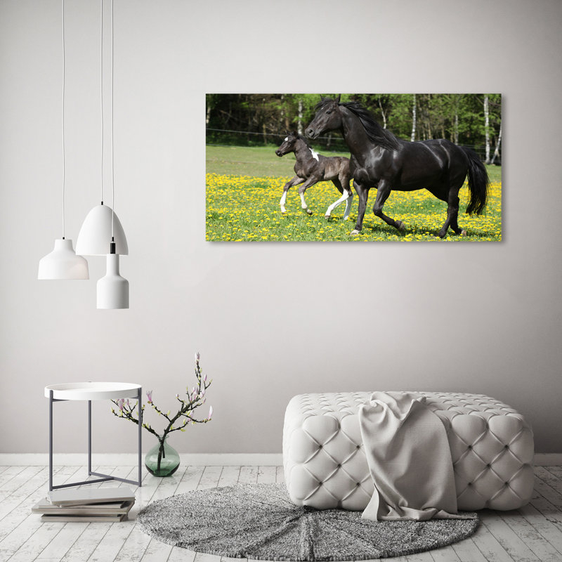 Mare With Foal - Wrapped Canvas Print