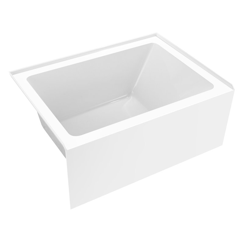 Kingston Brass Aqua Eden 48-Inch Acrylic Rectangular 3-Wall Alcove Tub, Left