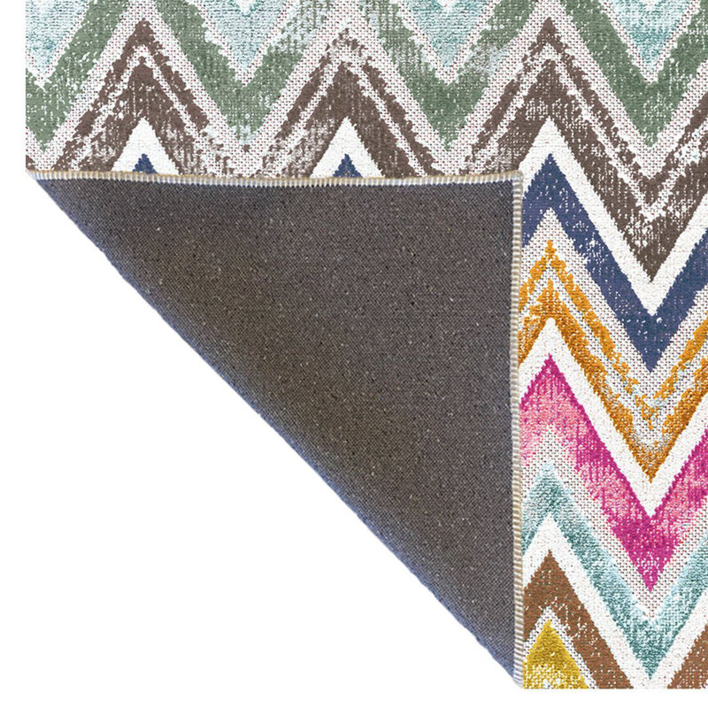 Tapis décoratif multicolore à motif géométrique moderne, Rectangle 5 pi 1,02 po x 7 pi 6,55 po