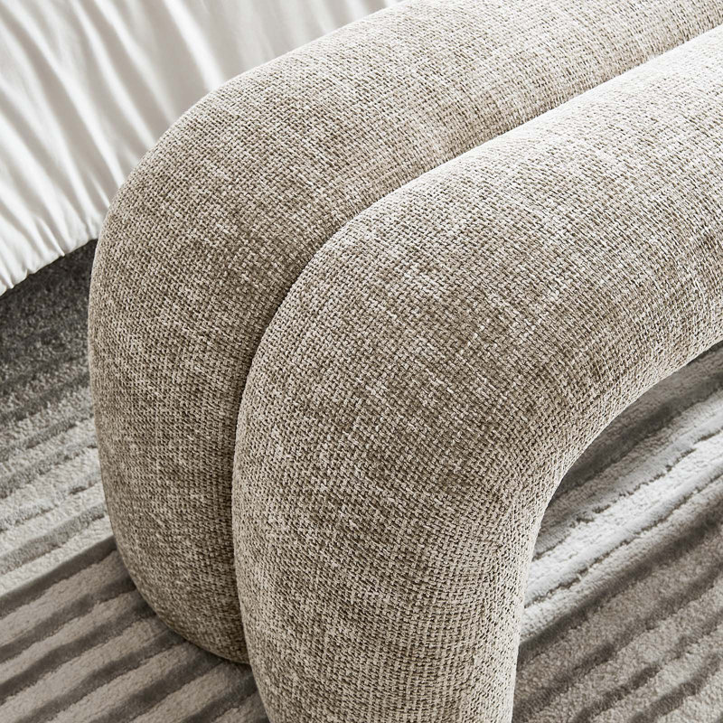 Modway Dax 50.5" Chenille Upholstered Accent Bench, Khaki