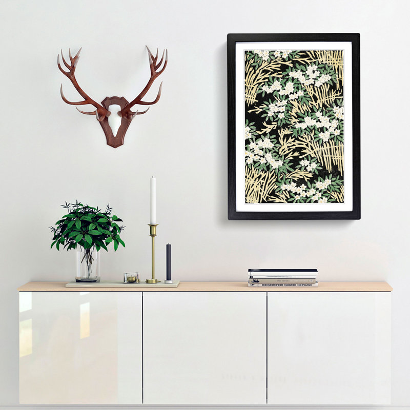 Forest by Watanabe Seitei - Picture Frame Painting Print, 87cm H x 62cm W x 2cm D, Black Framed