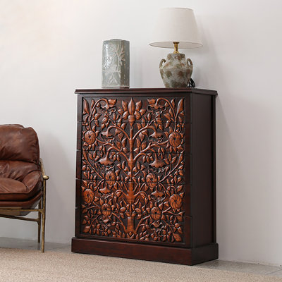 Thai bedroom living room carved decor cabinet