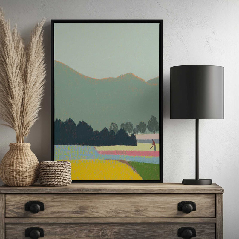 «Country Part 2» par Little Dean, reproduction d'art, H 24 po x l 18 po, Cadre flottant, Noir