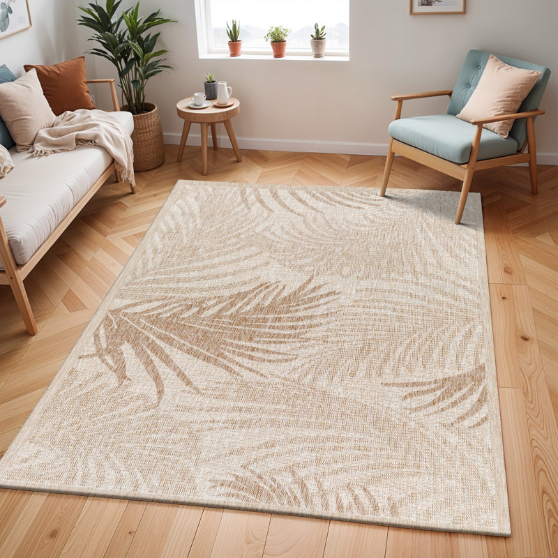 Brisbin Indoor & Outdoor Boho Jute-Look Rug Beige, Rectangle 160 x 213cm