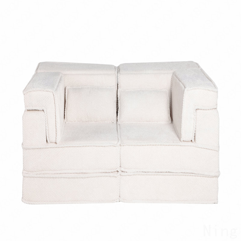 Compression Mahjong Sofa,Convertible Floor Sofa Bed,Diy Boneless Modular Sectional Sofa,No Assembly Required,Circle Fleece Fabric,Modern Oversized Loveseat